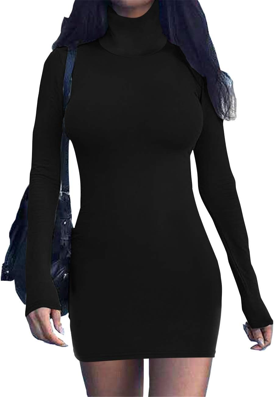 Women'S Sexy Casual Long Sleeve Short Dress Mini Dress Stripe Dresses