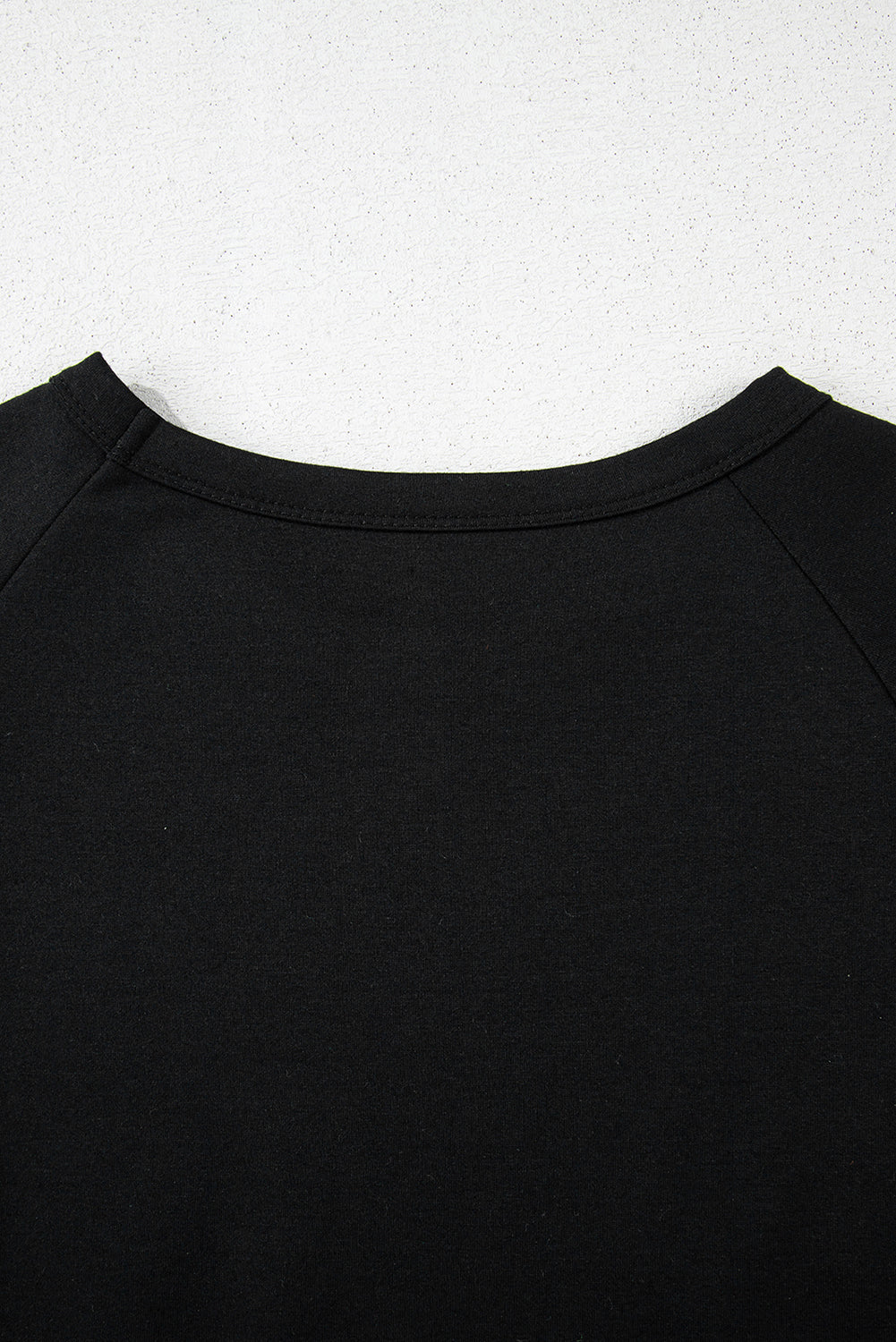 Black Striped Patch Front Casual Tee