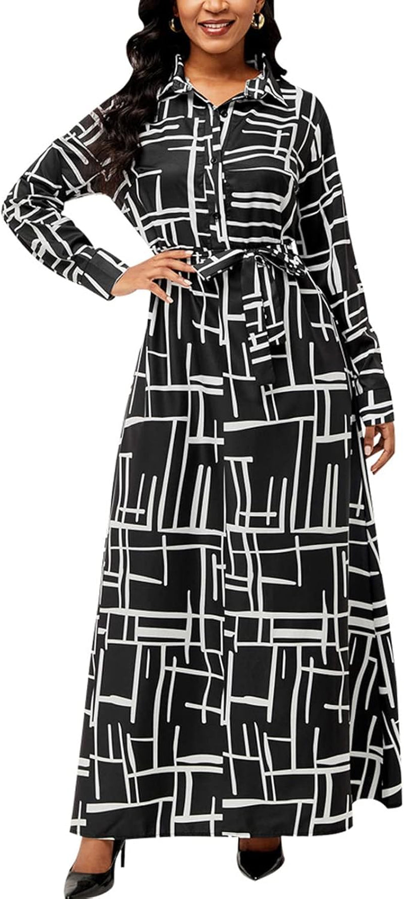 Women's Sexy Plus Size Maxi Dress with Belt – Belle Diosa